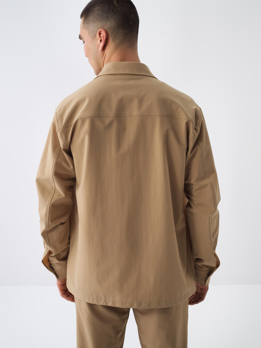 Camel Regular Fit Gömlek Ceket - 4