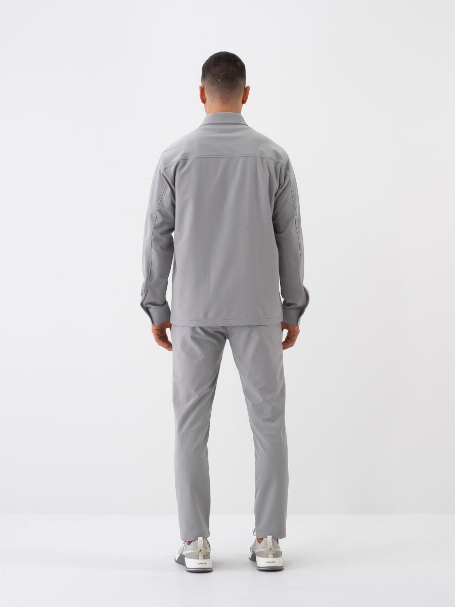 Gri Regular Fit Gömlek Ceket - 6