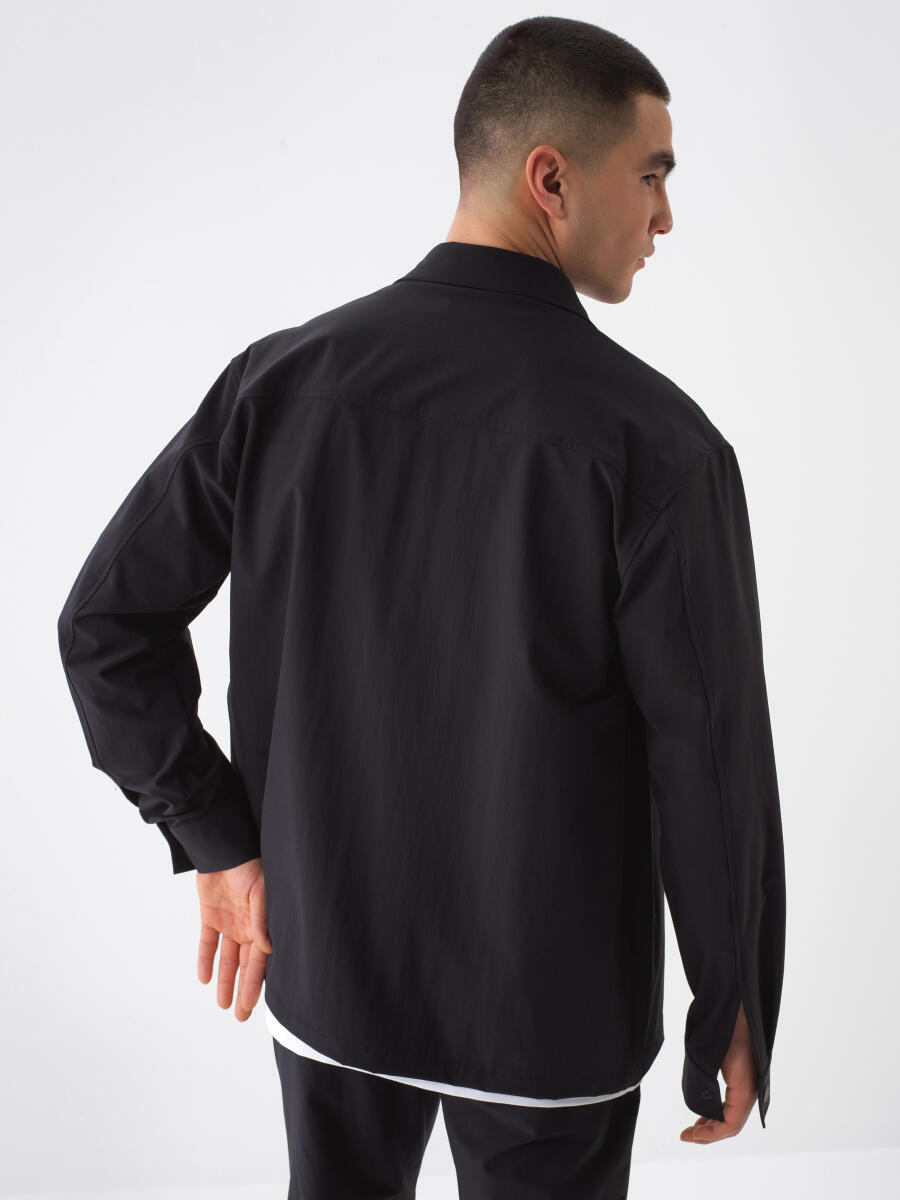 Siyah Regular Fit Gömlek Ceket - 5
