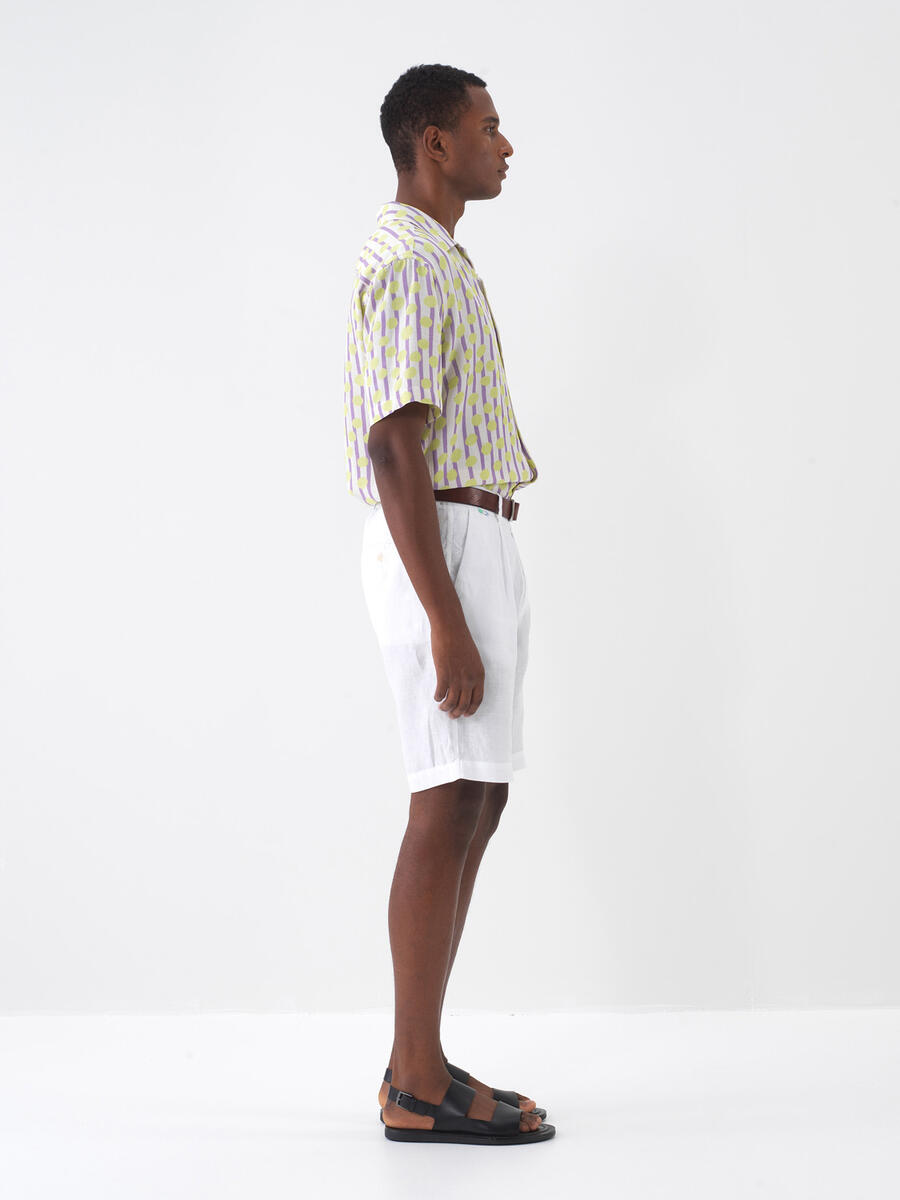 Lila Regular Fit Keten Gömlek - 4