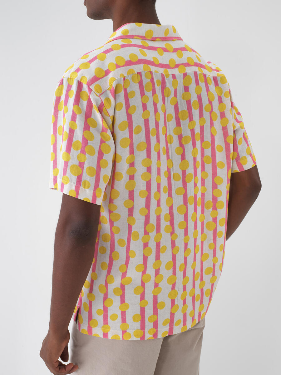 Pembe Regular Fit Keten Gömlek - 5
