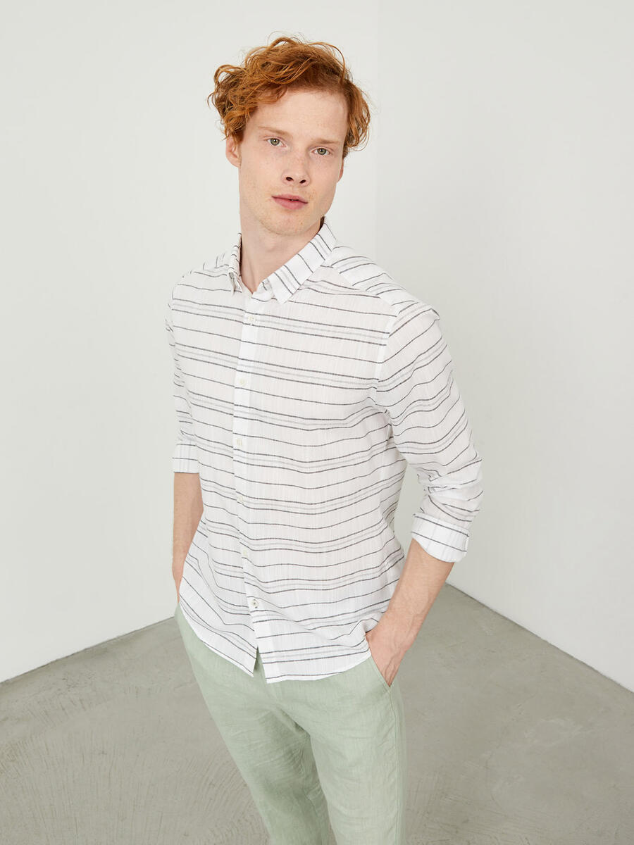 Siyah Regular Fit Pamuklu Polo Yaka Gömlek - 4