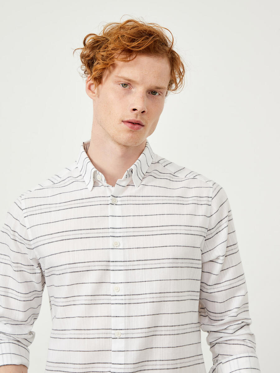 Siyah Regular Fit Pamuklu Polo Yaka Gömlek - 3
