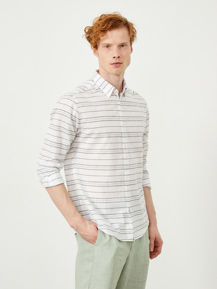 Siyah Regular Fit Pamuklu Polo Yaka Gömlek