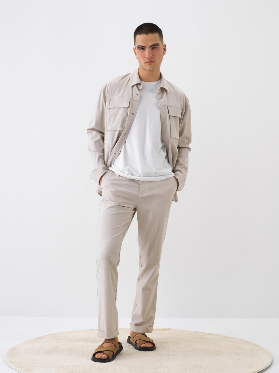 Bej Regular Fit Jogger Pantolon - 2