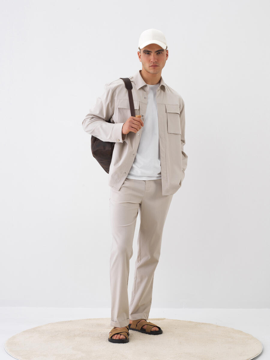 Bej Regular Fit Jogger Pantolon - 3
