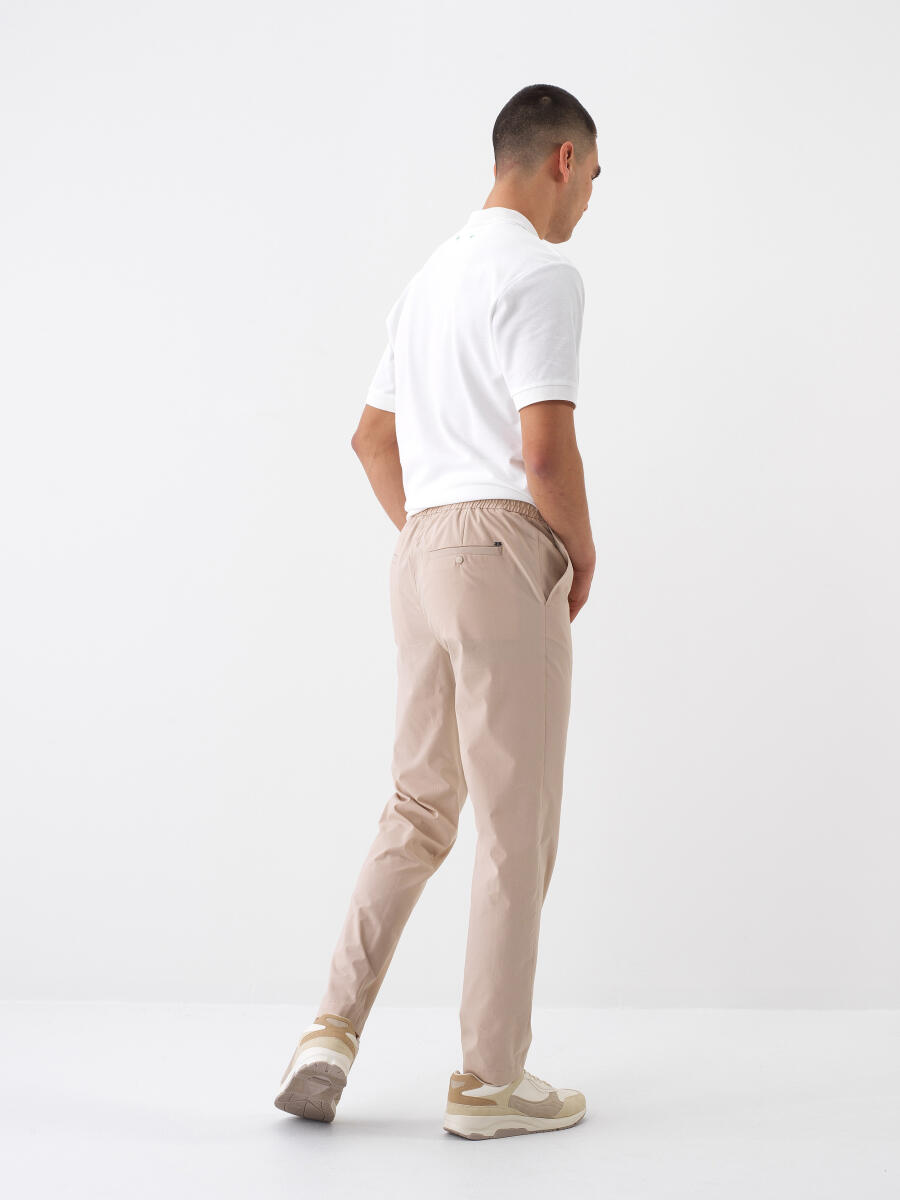 Bej Slim Fit Pamuklu Jogger Pantolon - 4