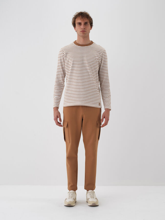 Camel Pamuk Dokulu Regular Fit Jogger Pantolon - Xint