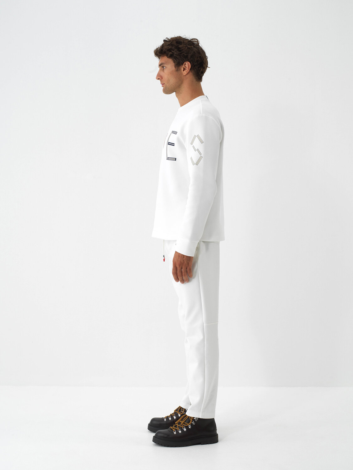 Ekru Esnek Dokulu Regular Fit Jogger Pantolon - Xint