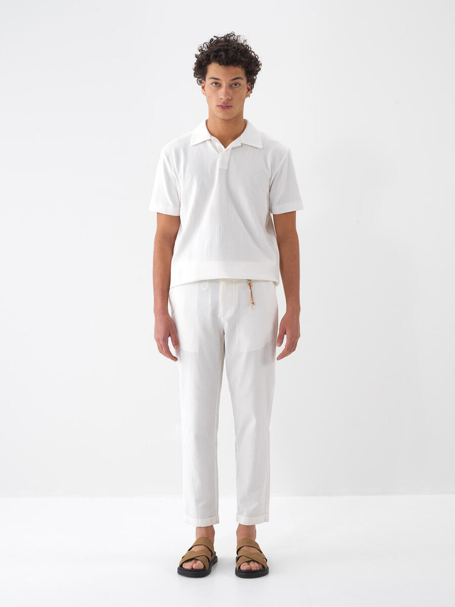 Ekru Regular Fit Jogger Pantolon