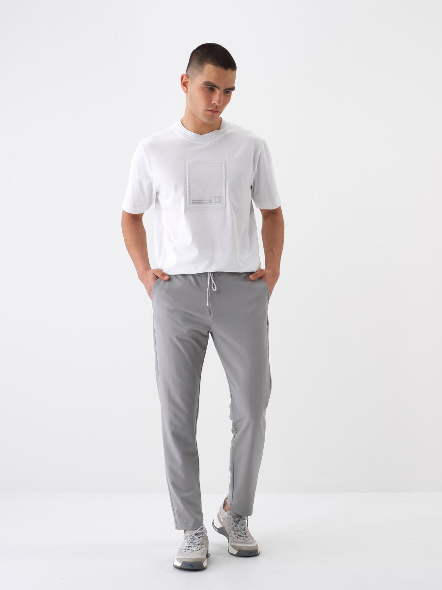 Gri Slim Fit Jogger Pantolon - 2