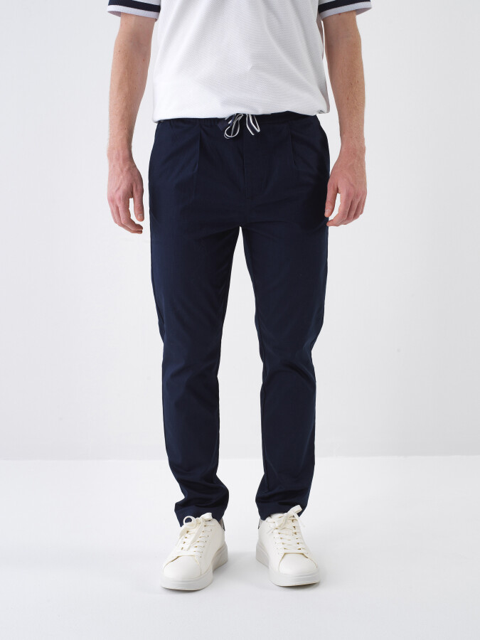 Lacivert Slim Fit Pamuklu Jogger Pantolon - Xint
