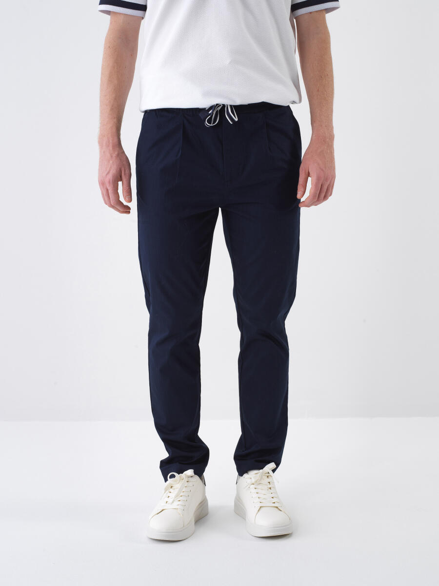 Lacivert Slim Fit Pamuklu Jogger Pantolon