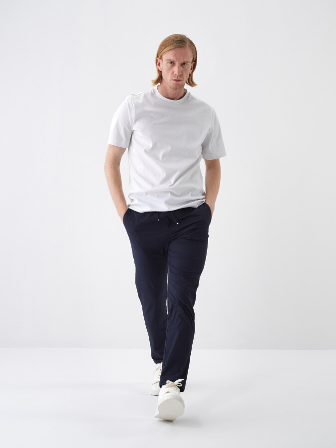 Lacivert Slim Fit Pamuklu Jogger Pantolon - Xint