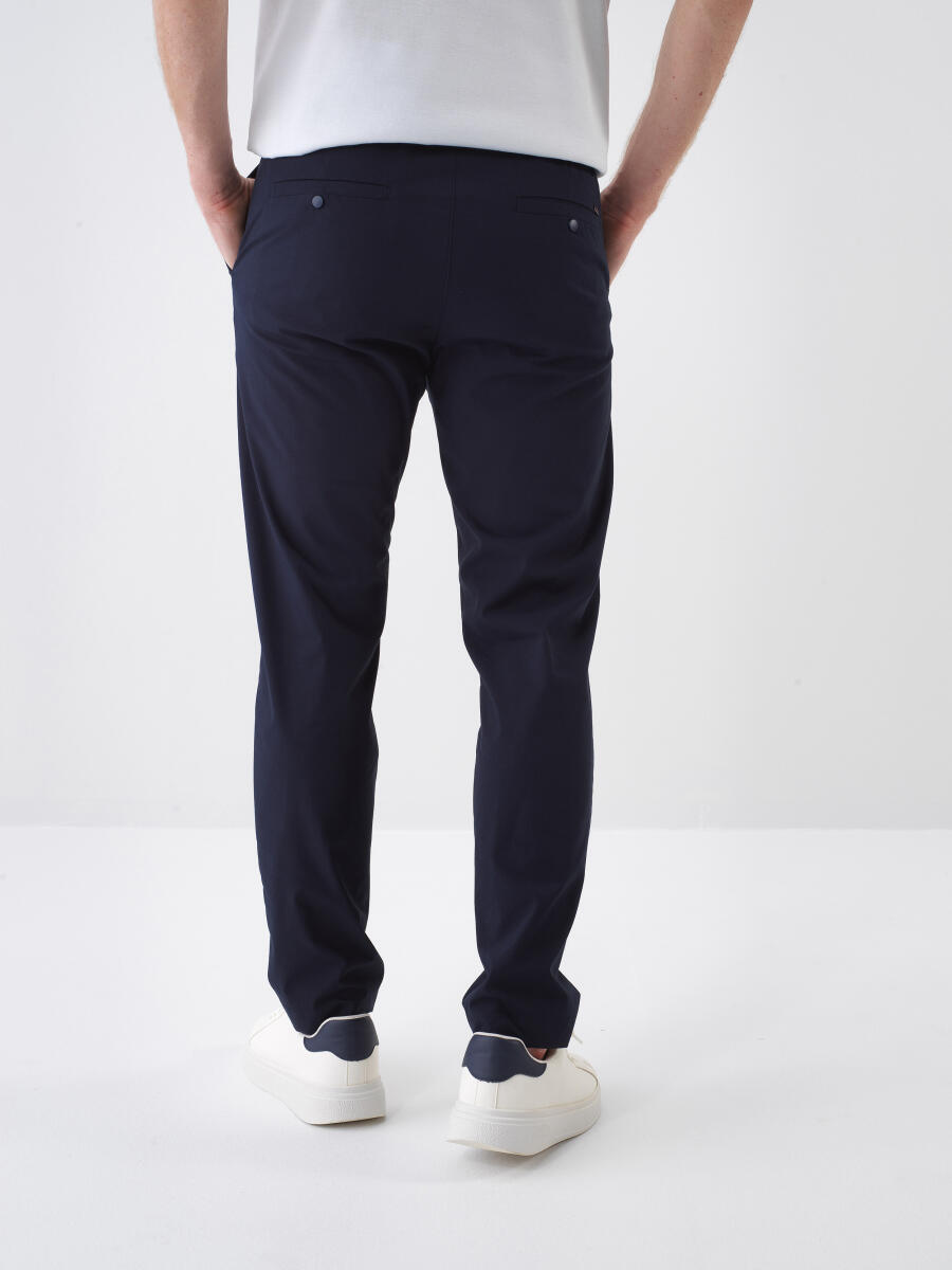 Lacivert Slim Fit Pamuklu Jogger Pantolon - 5