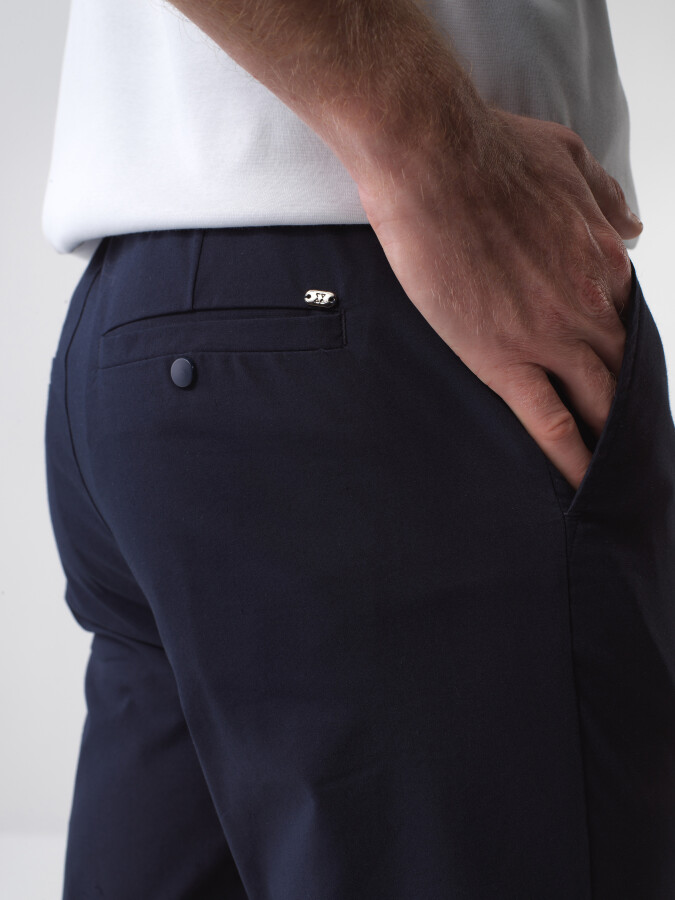 Lacivert Slim Fit Pamuklu Jogger Pantolon - Xint