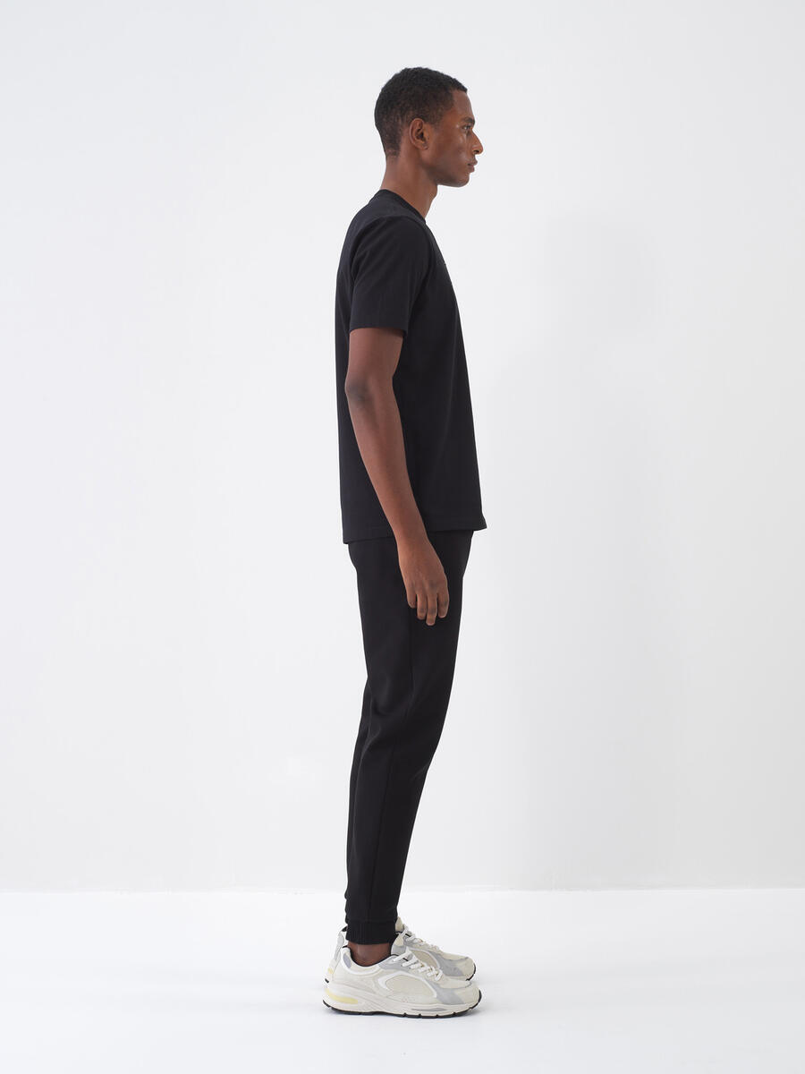 Siyah Regular Fit Pamuklu Jogger Pantolon - 3