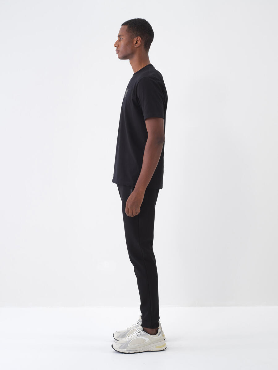 Siyah Regular Fit Pamuklu Jogger Pantolon - 4