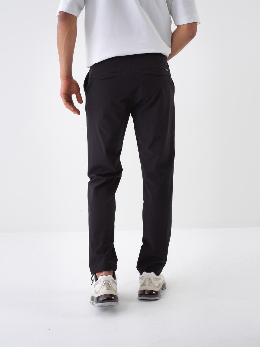Siyah Slim Fit Jogger Pantolon - 4