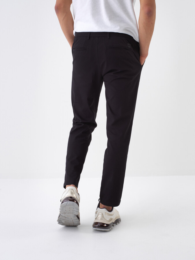 Siyah Slim Fit Pamuklu Jogger Pantolon - Xint
