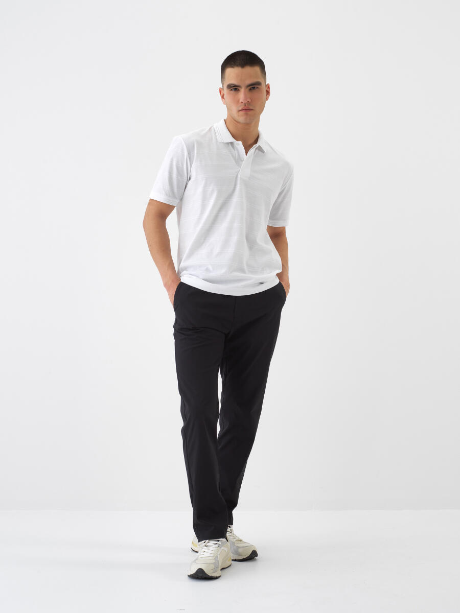 Siyah Slim Fit Pamuklu Jogger Pantolon - 2
