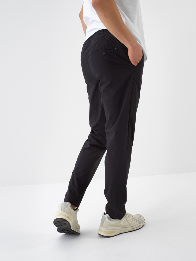 Siyah Slim Fit Pamuklu Jogger Pantolon - Xint