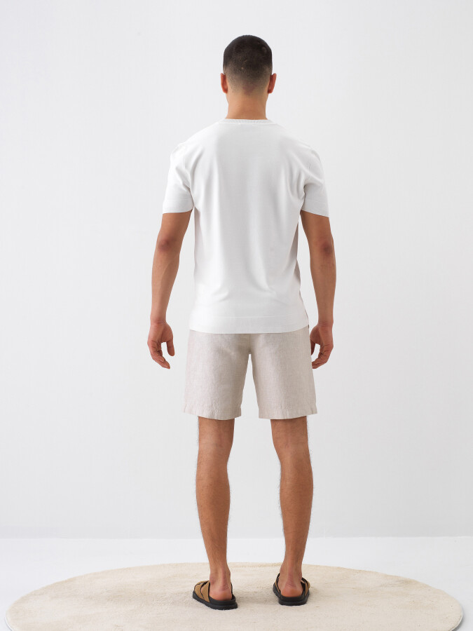 Beyaz Regular Fit Basic Kazak - Xint