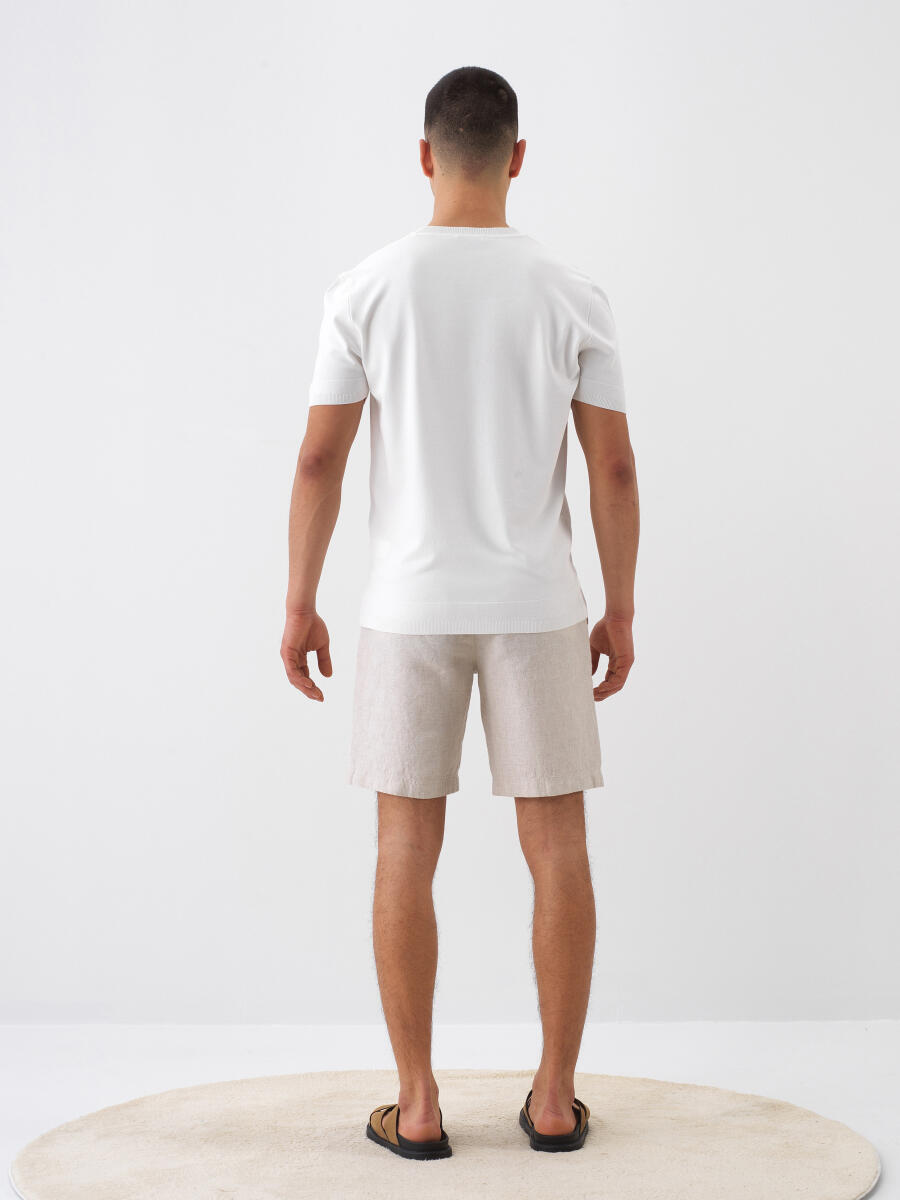 Beyaz Regular Fit Kazak - 5