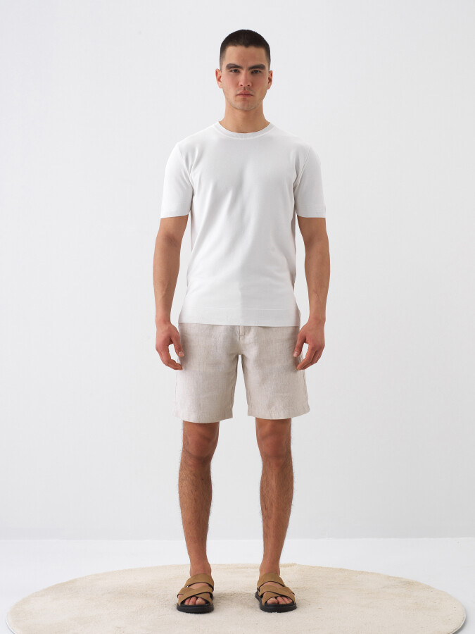 Beyaz Regular Fit Basic Kazak - Xint