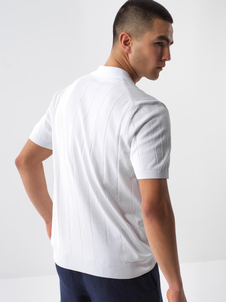 Beyaz Regular Fit Pamuklu Kazak - 5