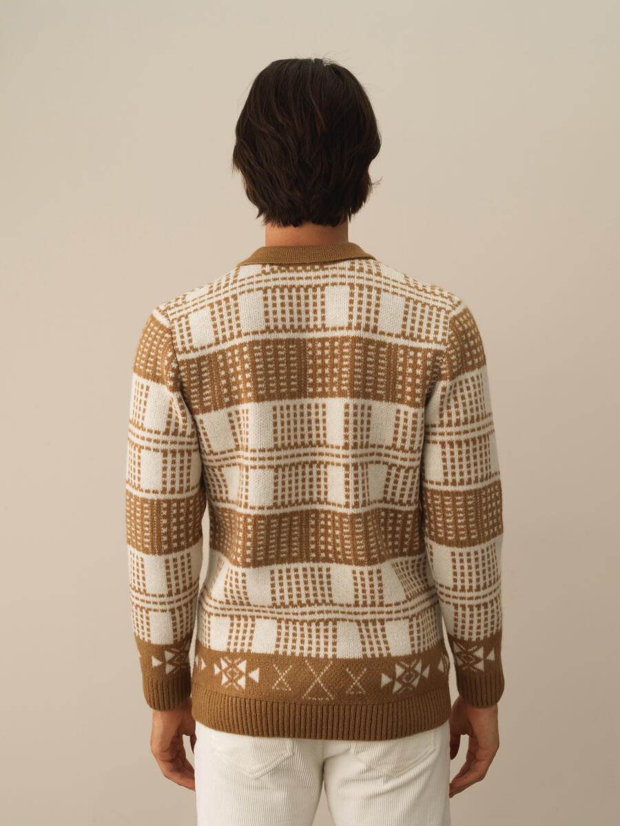 Camel Lüks Pamuk Dokulu Regular Fit Kazak - 3