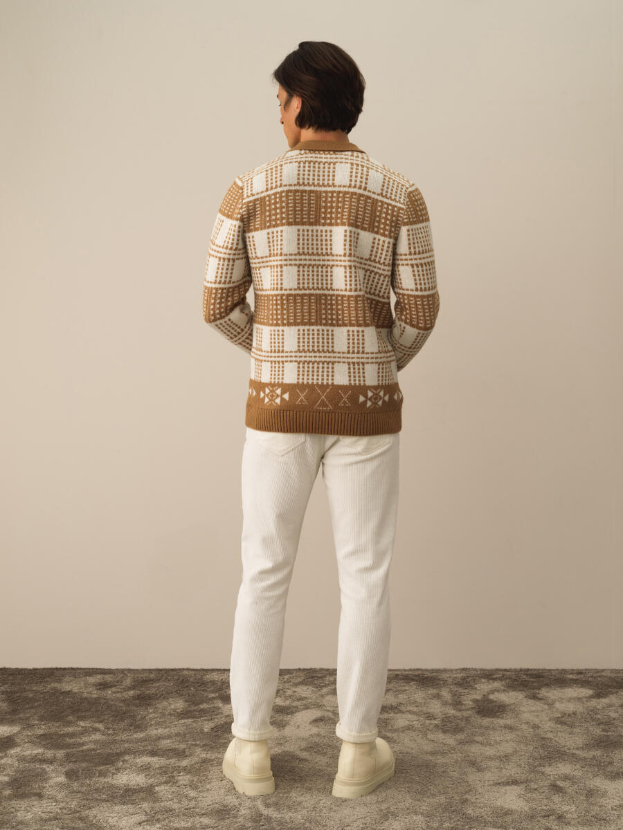 Camel Lüks Pamuk Dokulu Regular Fit Kazak - 4