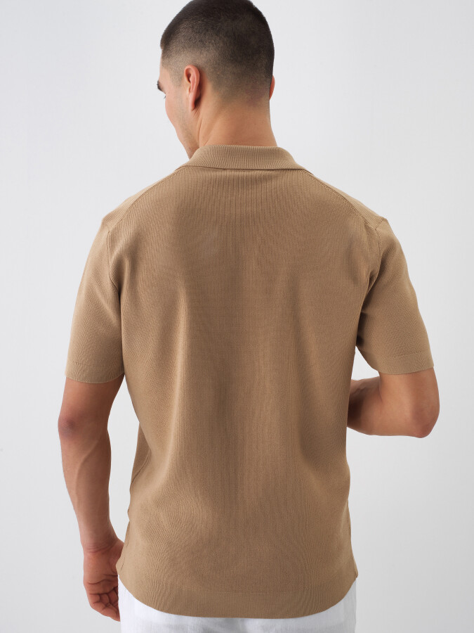 Camel Regular Fit Polo Yaka Basic Kazak - Xint