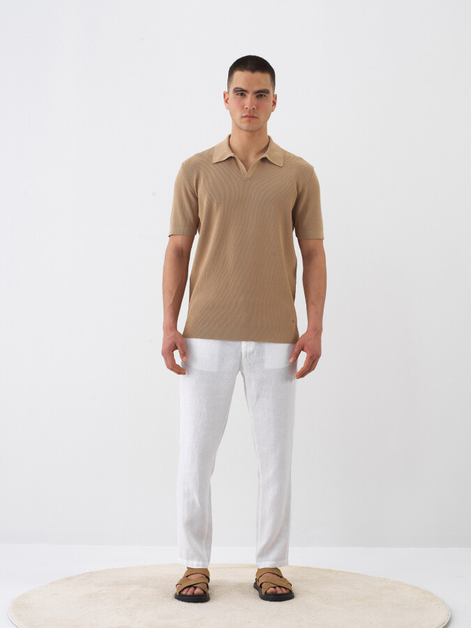 Camel Regular Fit Polo Yaka Basic Kazak - Xint