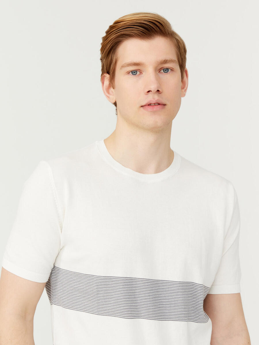 Ekru Regular Fit Pamuklu Kazak - 3