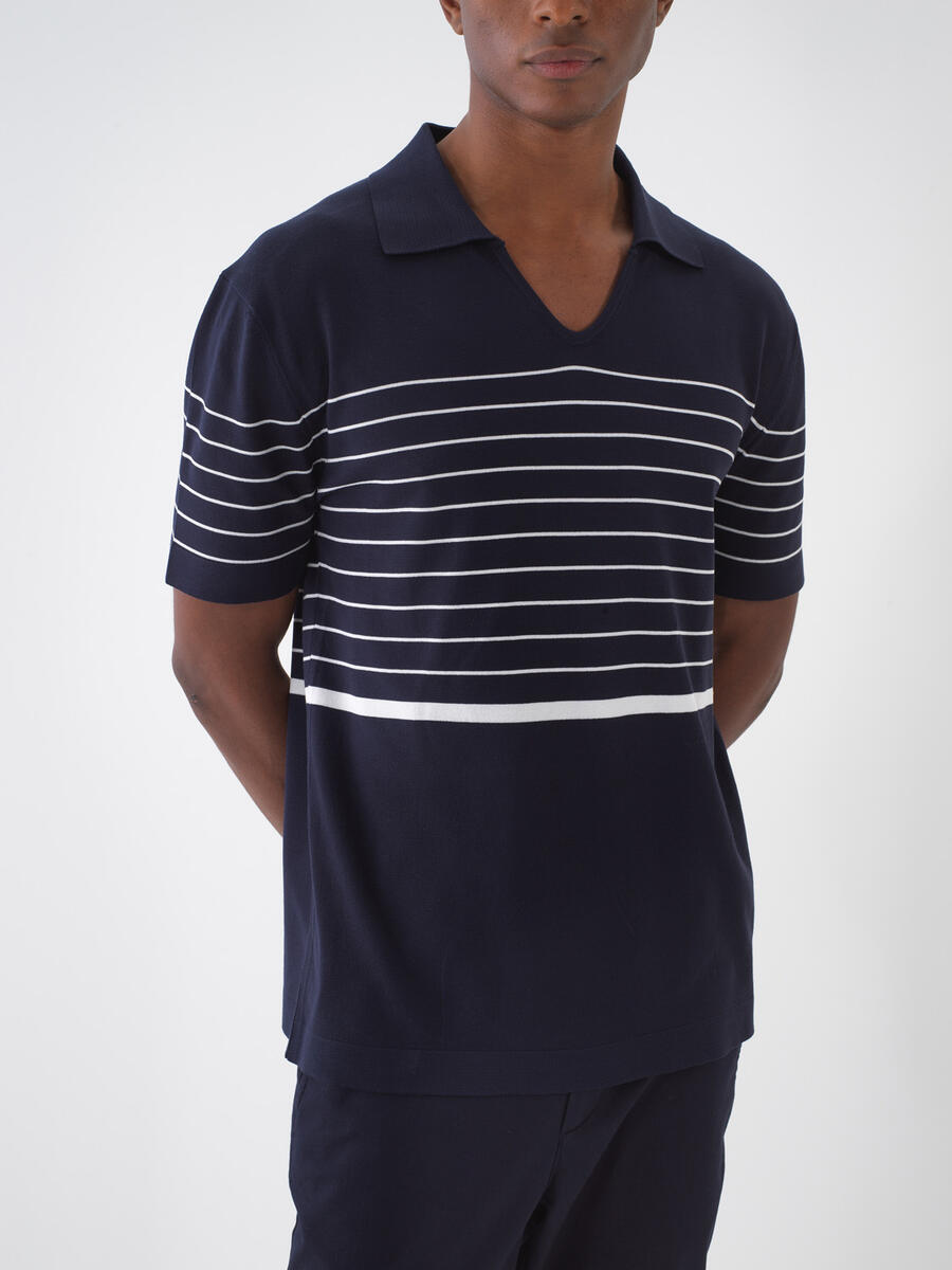 Lacivert Regular Fit Polo Yaka Kazak