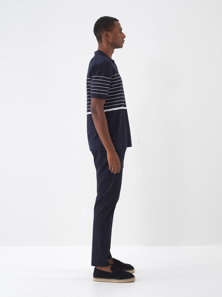 Lacivert Regular Fit Polo Yaka Kazak - 3