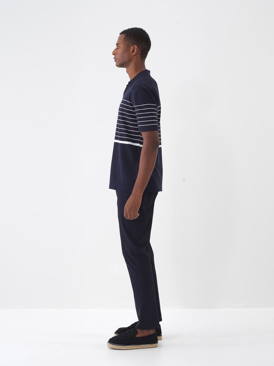 Lacivert Regular Fit Polo Yaka Kazak - 4