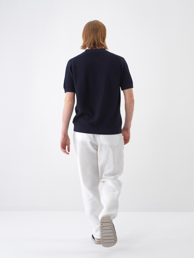 Lacivert Regular Fit Polo Yaka Kazak - Xint