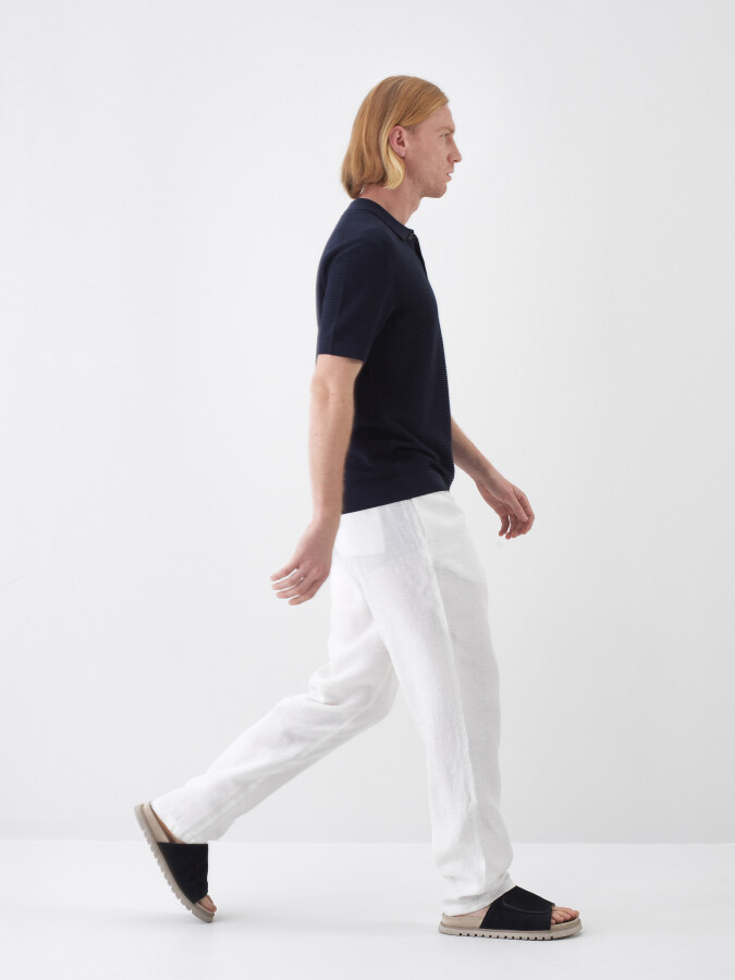 Lacivert Regular Fit Polo Yaka Kazak - Xint