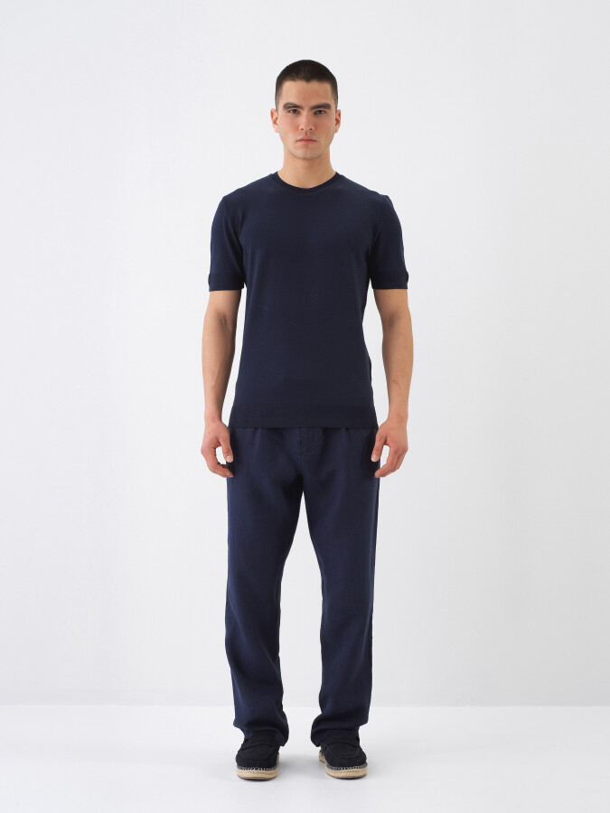 Lacivert Regular Fit Basic Kazak - Xint
