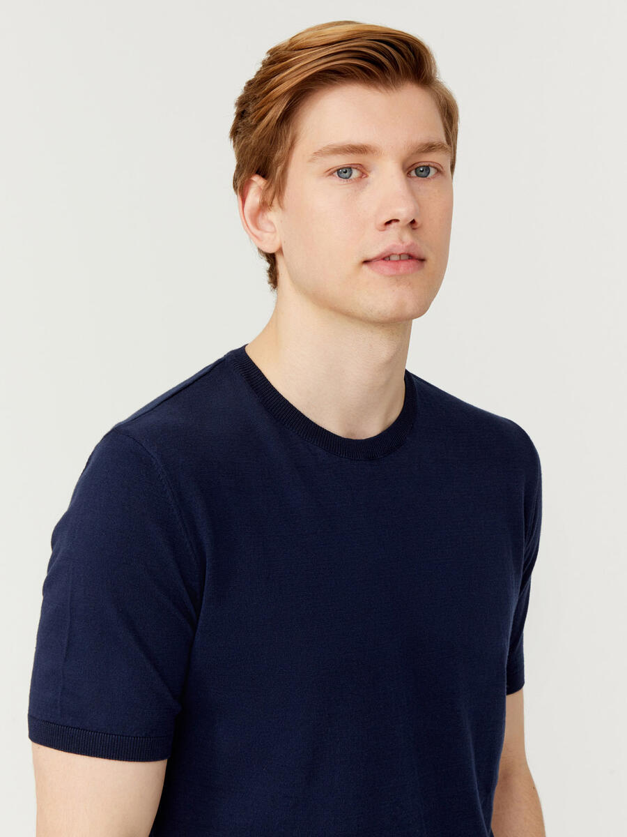 Lacivert Regular Fit Pamuklu Kazak - 2