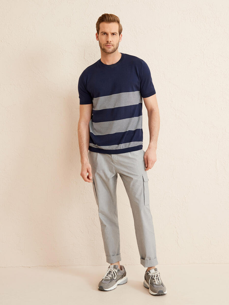 Lacivert Regular Fit Pamuklu Kazak - 2