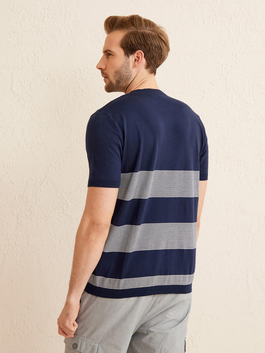 Lacivert Regular Fit Pamuklu Kazak - 5