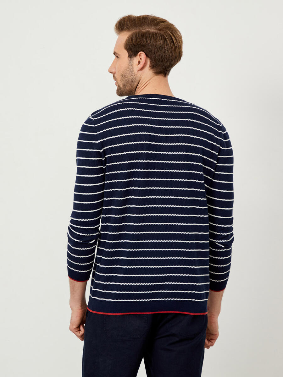 Lacivert Regular Fit Pamuklu Kazak - 4