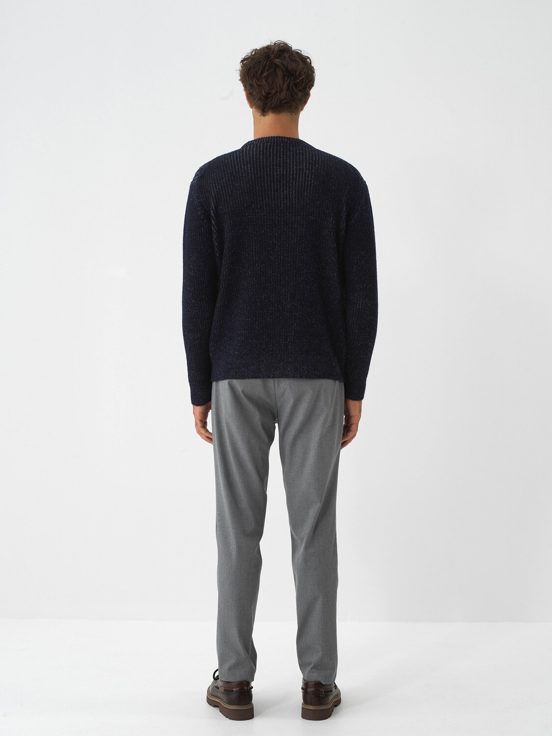 Lacivert Yumuşak Dokulu Regular Fit Kazak - Xint