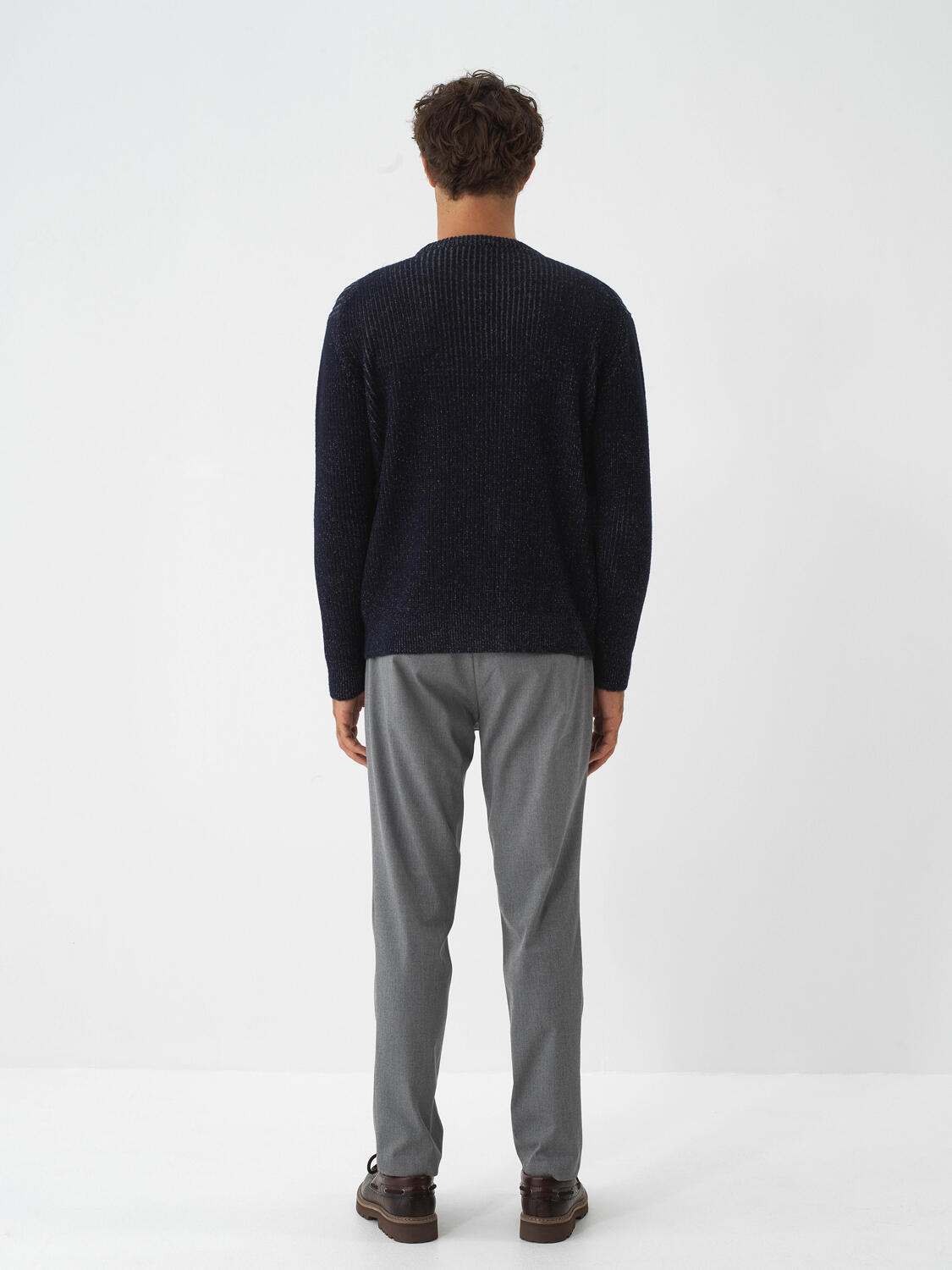 Lacivert Yumuşak Dokulu Regular Fit Kazak - 5