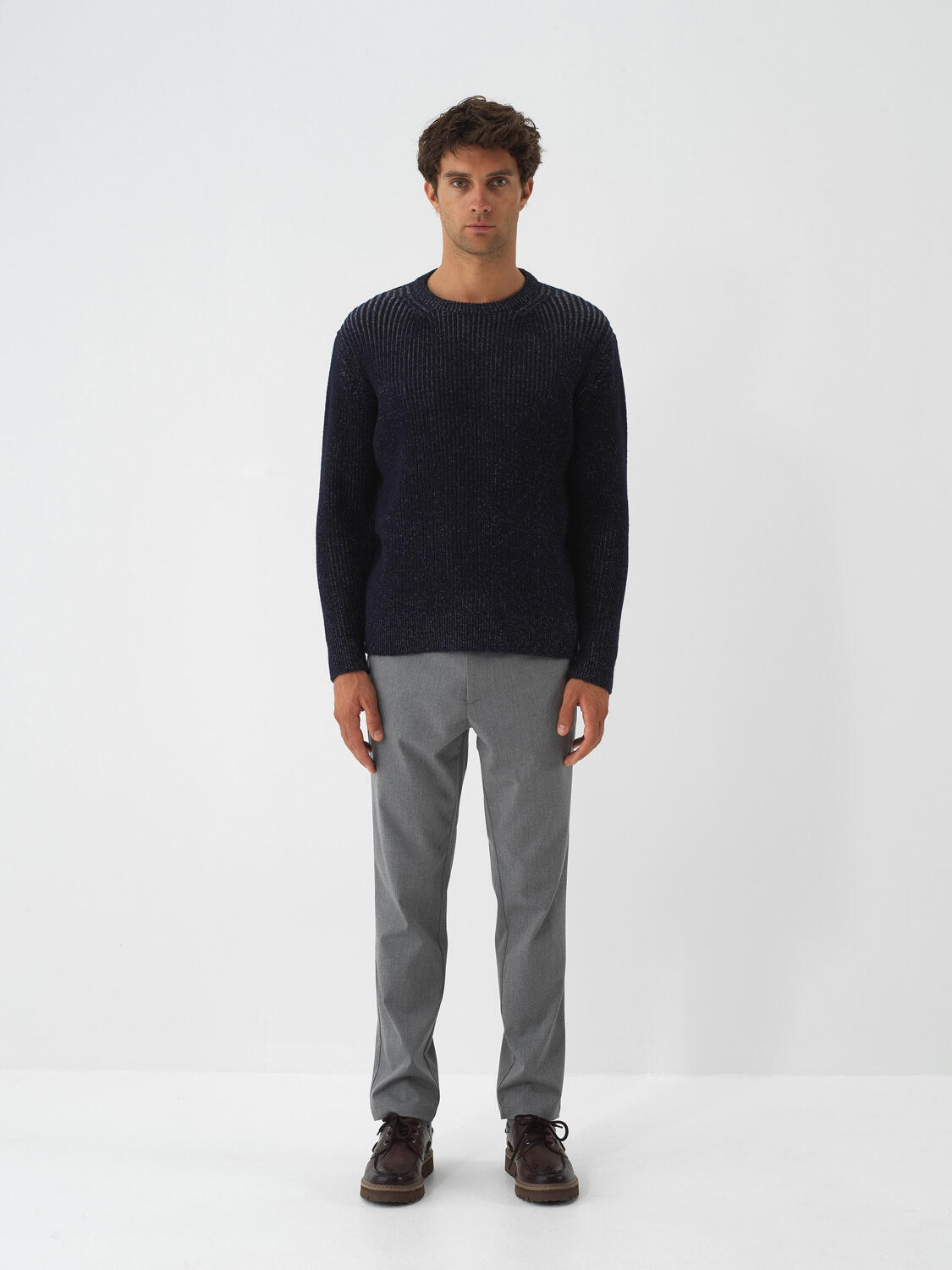 Lacivert Yumuşak Dokulu Regular Fit Kazak - 2