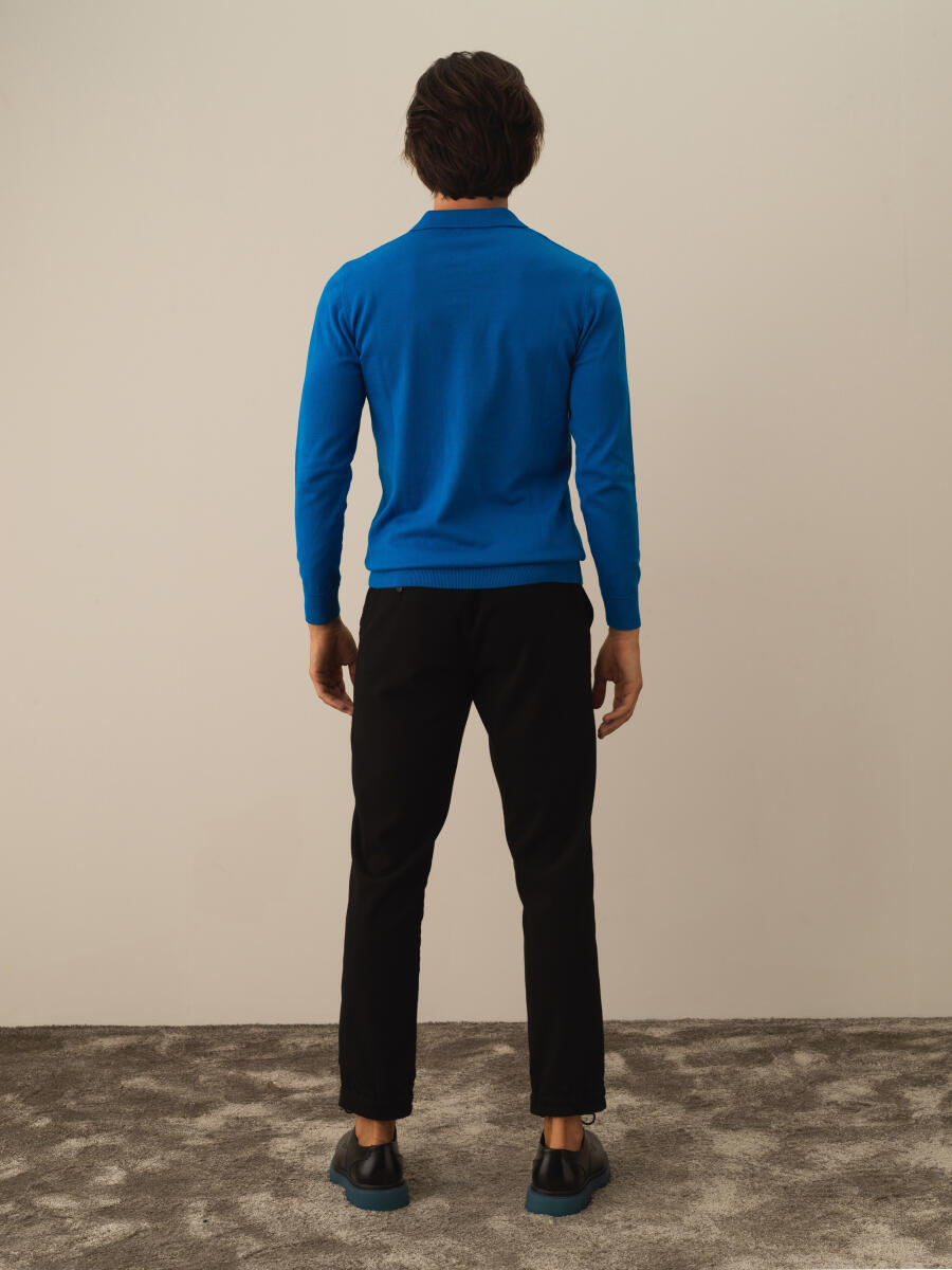 Mavi Pamuk Dokulu Regular Fit Kazak - 6