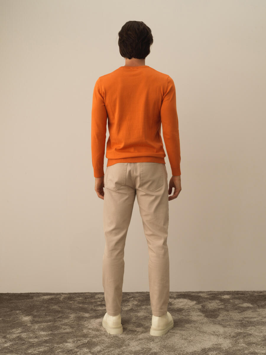 Oranj Pamuk Dokulu Regular Fit Kazak - 4